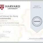 Certificate of Harvard University Facebook Campaign Ads