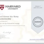 Certificate of Harvard University Facebook Campaign Ads