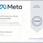 Certificate of Social Media Marketing from Meta