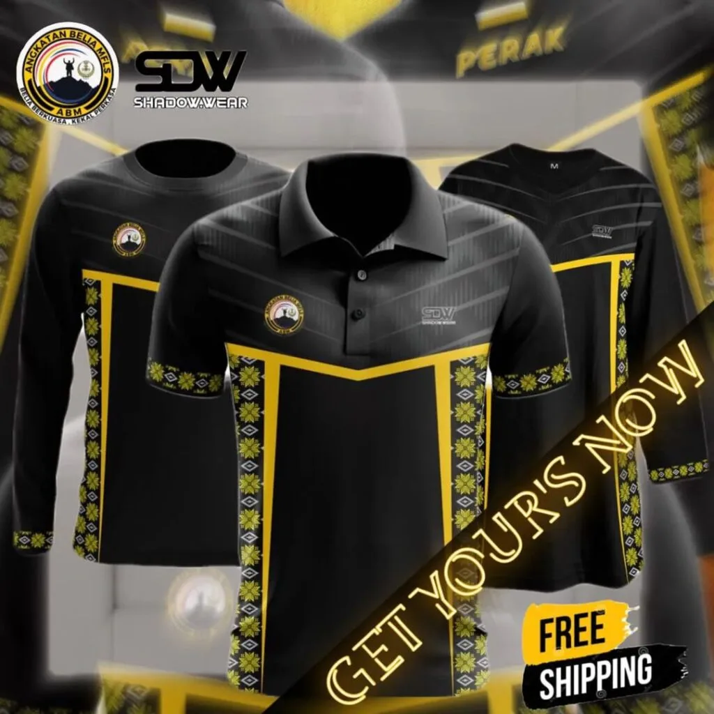 Black and Yellow ABM Perak Shirt Marketing Poster co-designed by Atif