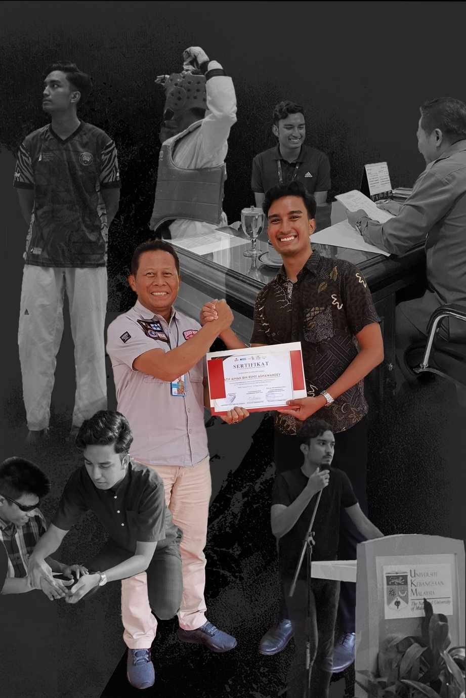 Collage of Atif Aiman doing Different Things